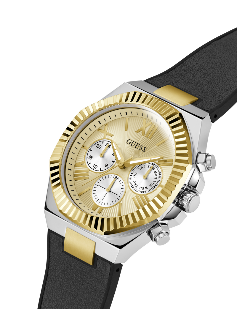 Mens Black 2-Tone Multi-function Watch