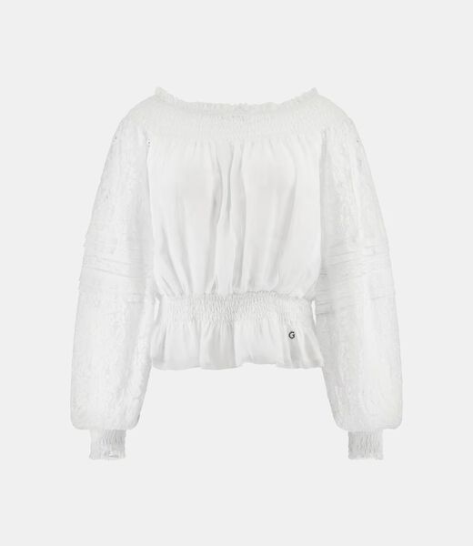 Silk-blend off-shoulder top