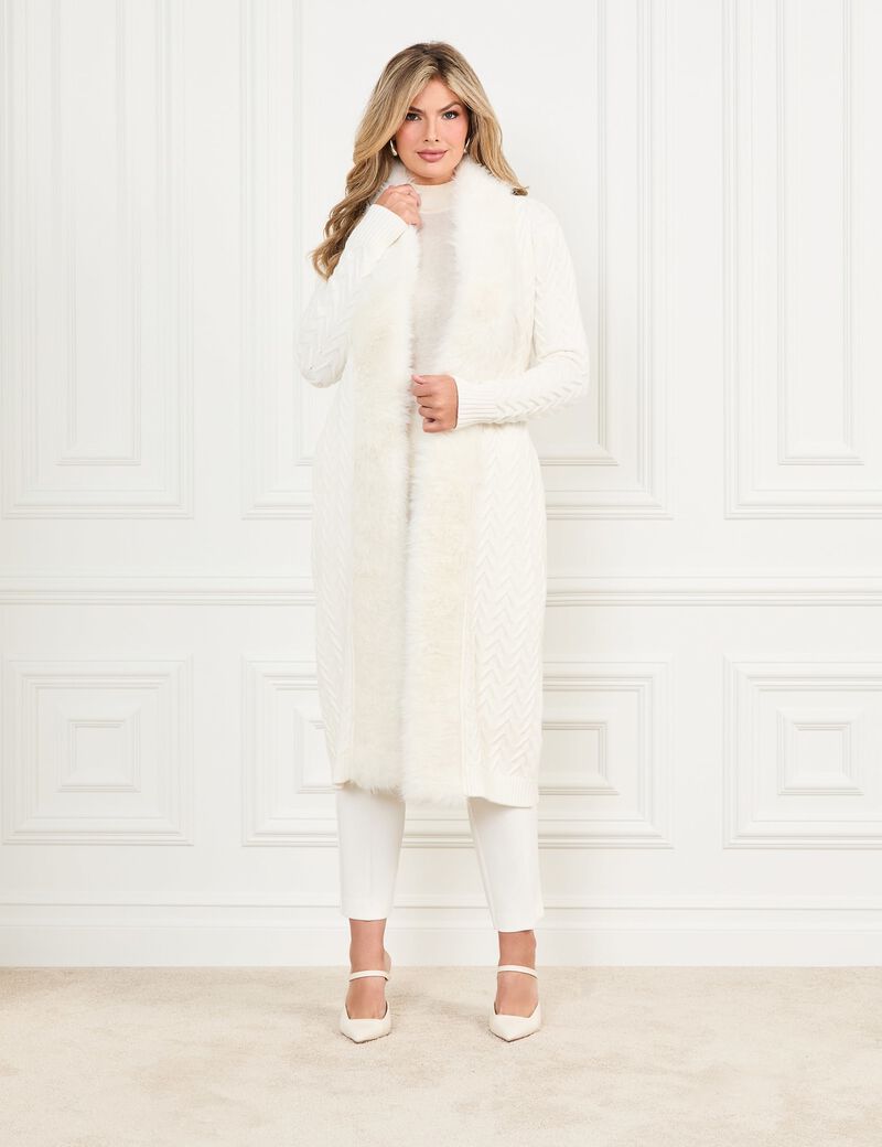 Marciano faux fur long cardigan