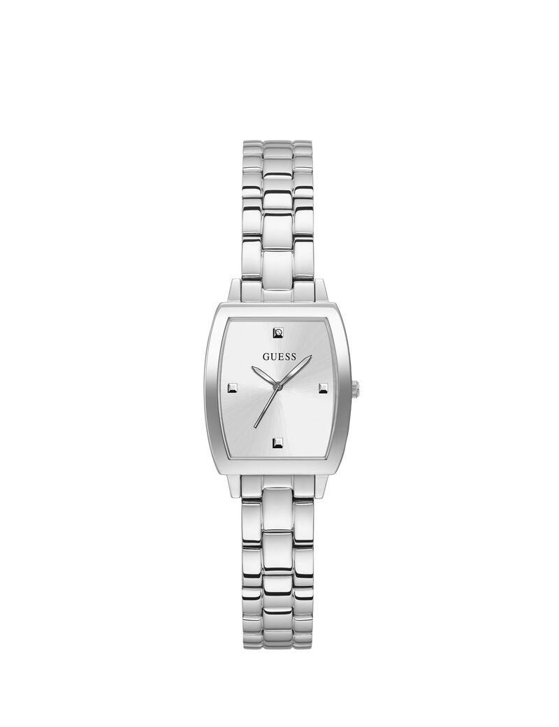 Silver And Diamond Analog Watch