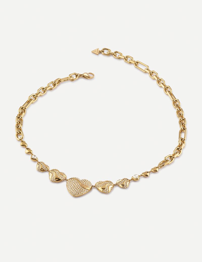 18"   Multi Crystal Hearts Nk