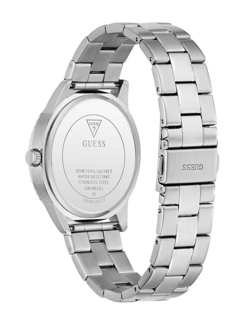 Mens Silver Tone Round Analog Watch