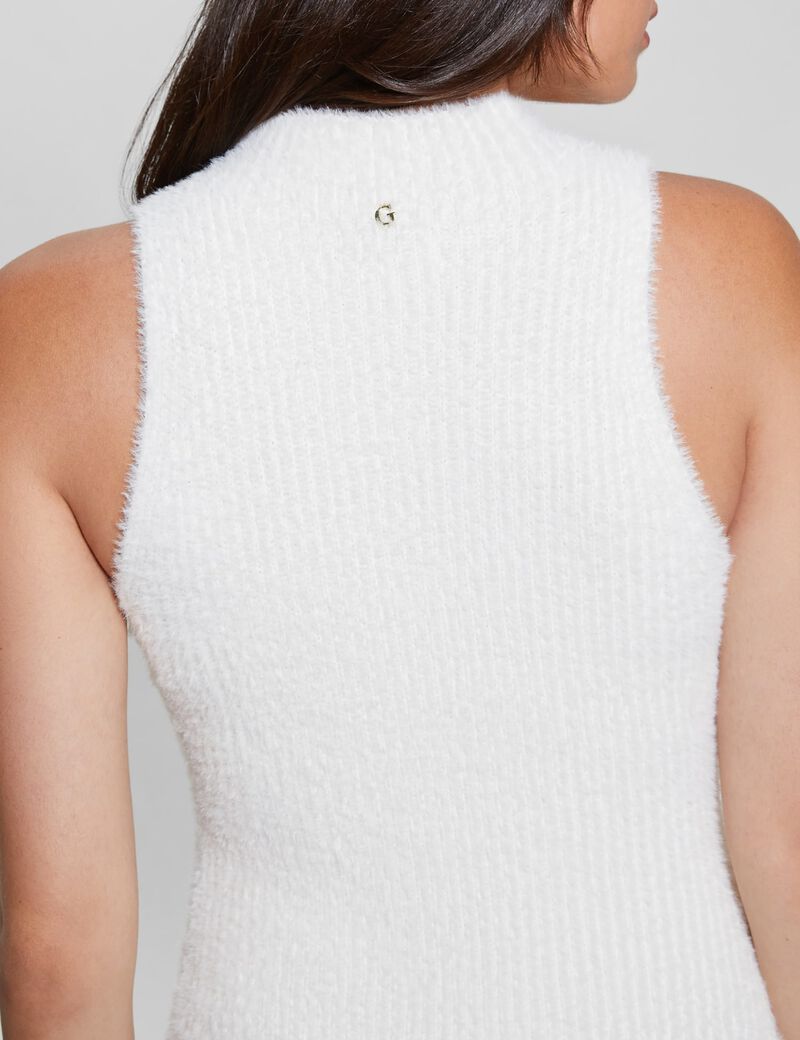 Rib knit sweater mini dress