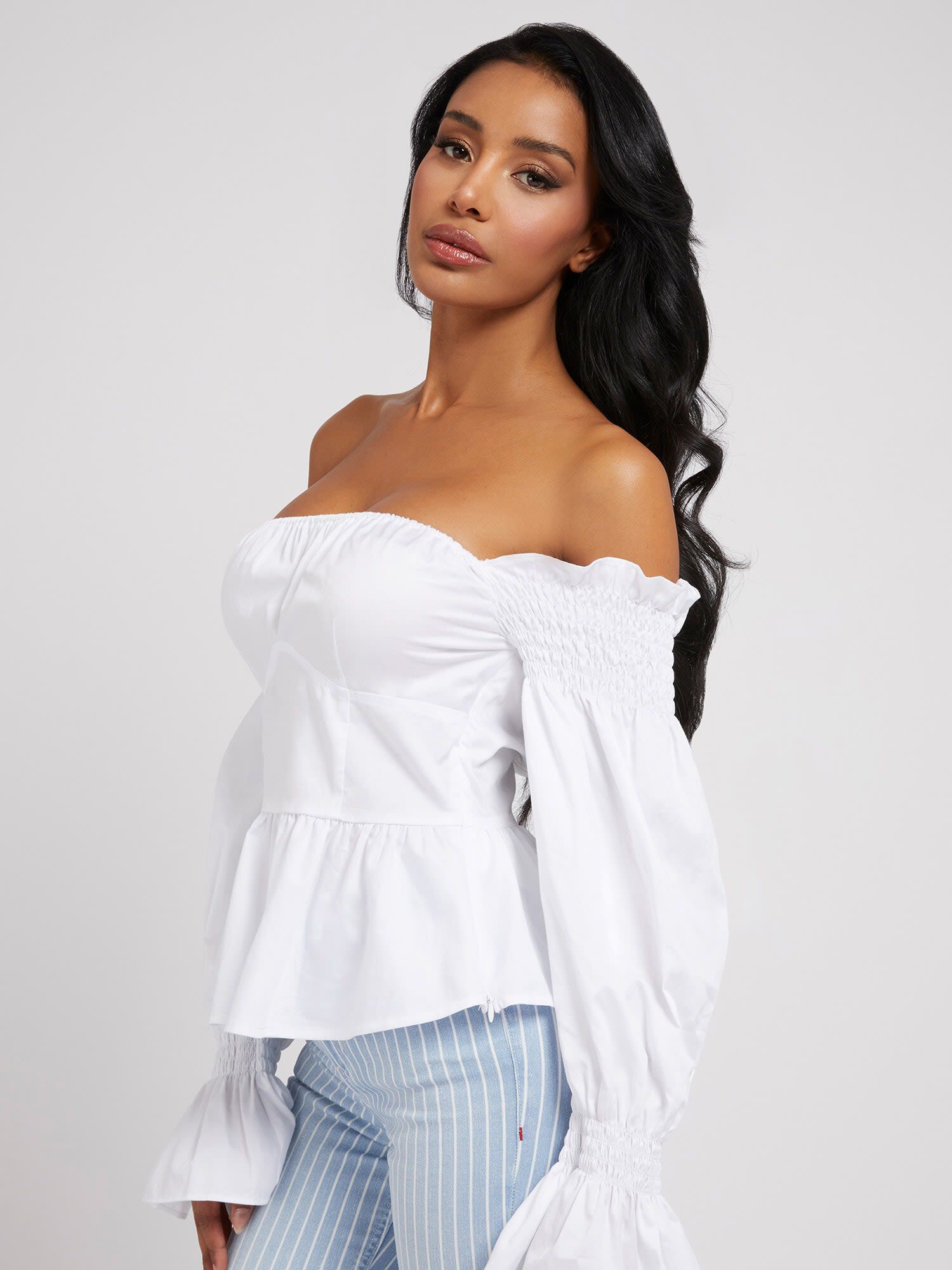 Guess off sales the shoulder top