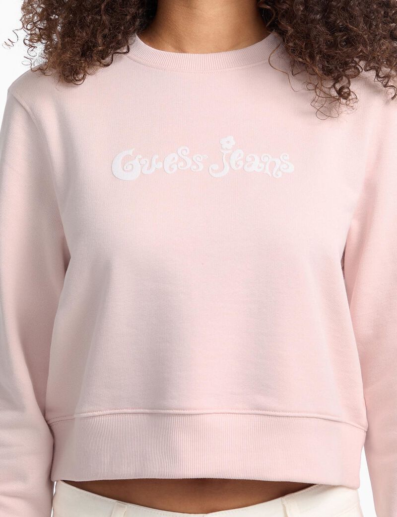 Printed logo cropped sweatshirt