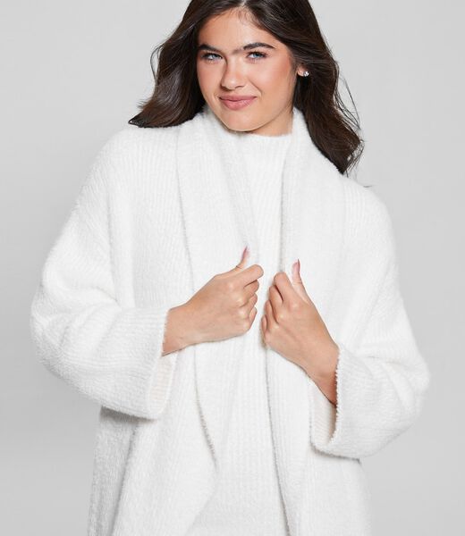 Fuzzy yarn relaxed fit cardigan