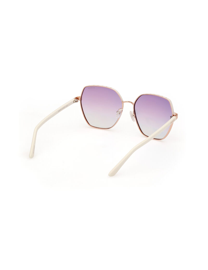 Metal Sun Glasses F White Gradient Or Mirror Violet