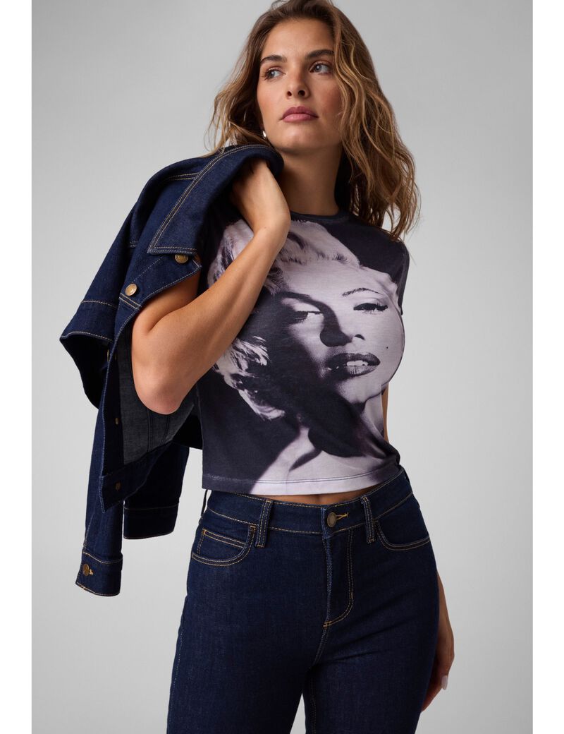 guess printed marilyn t shirt