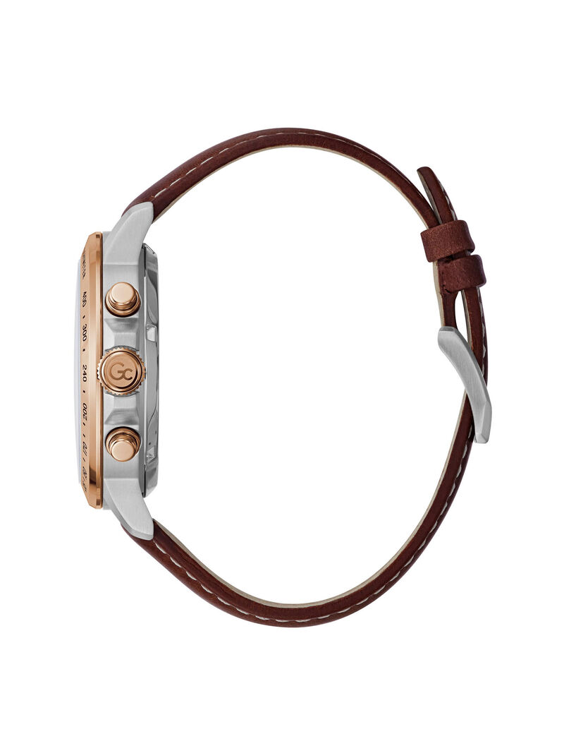 ساعة يد رجالي باللونين الذهبي والبني Gc