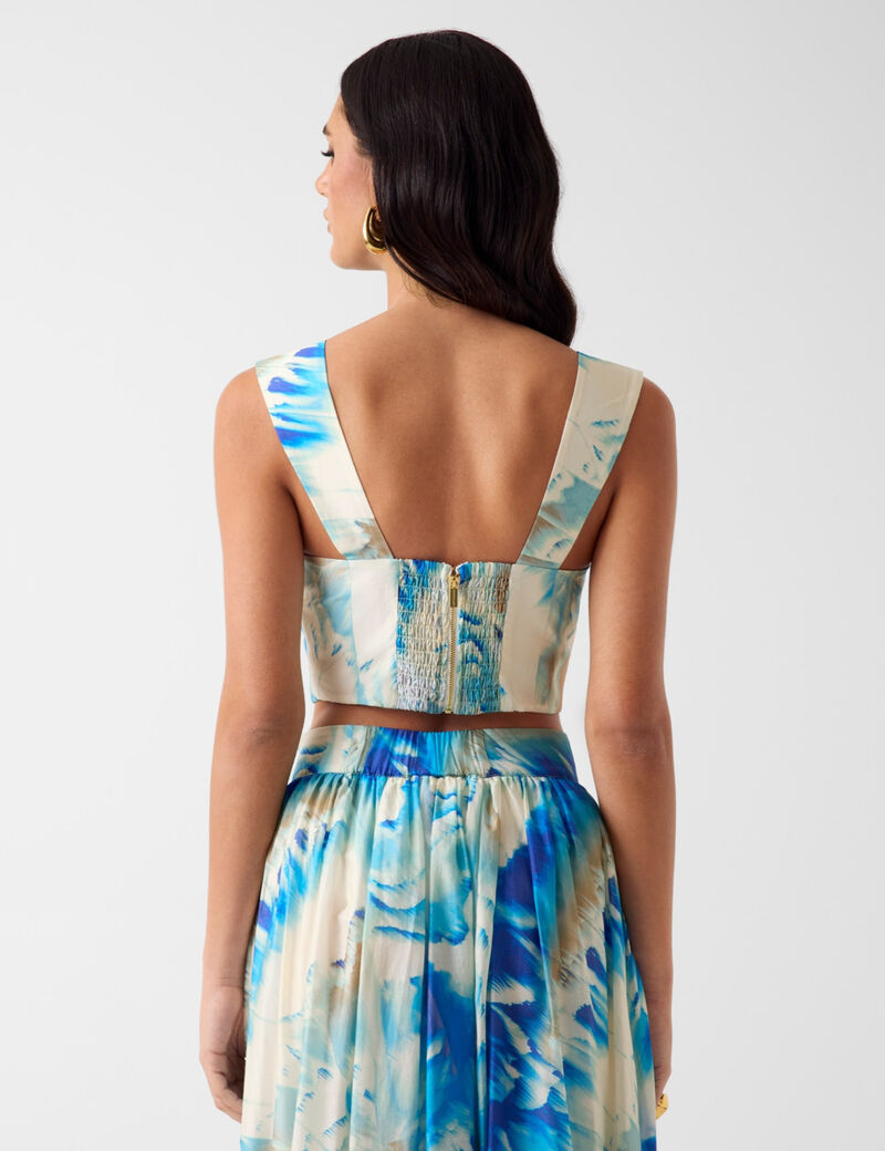 guess marciano printed bustier top