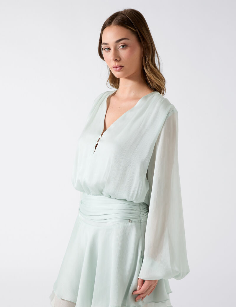 LS MAGALI FLARE MINI DRESS