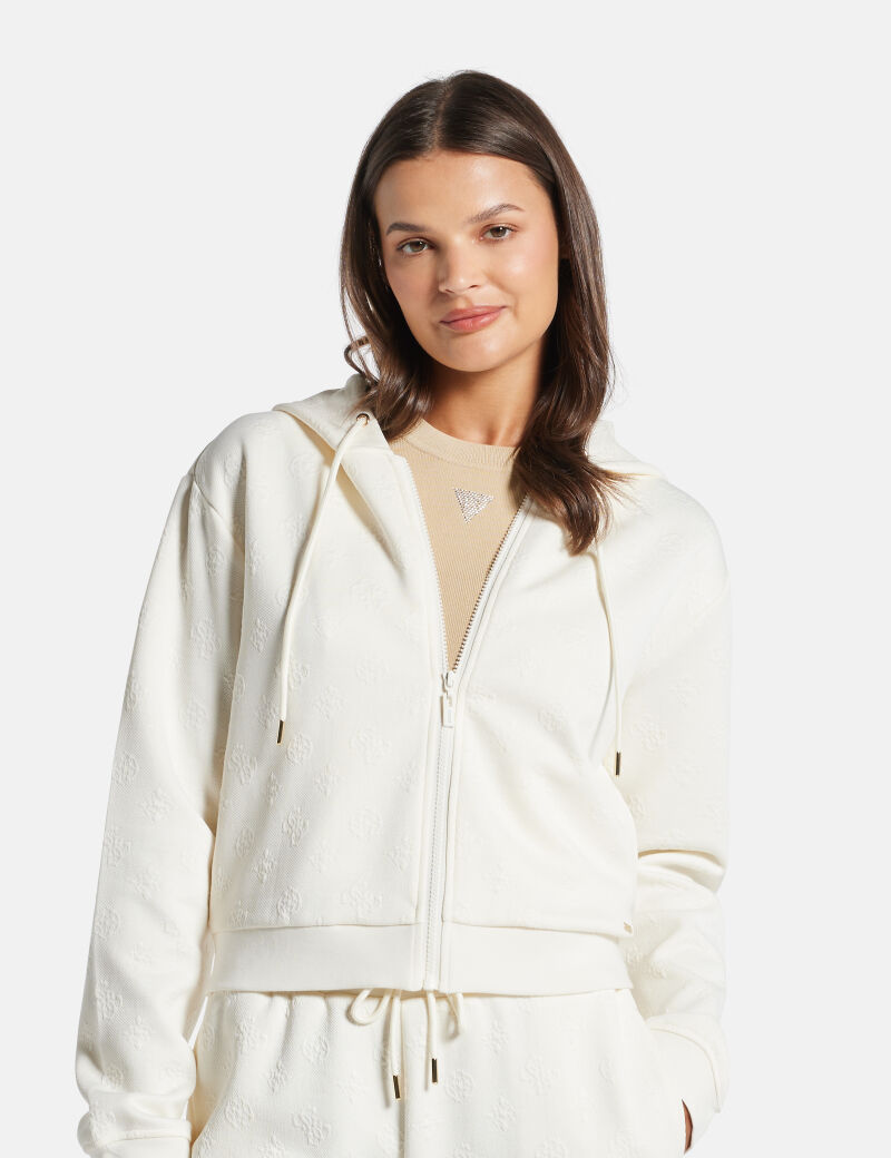 All-over logo full zip hoodie