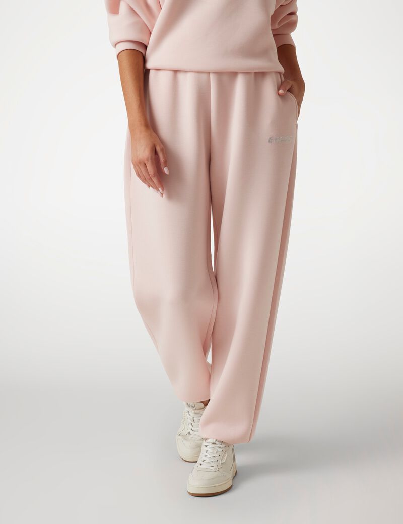 Rhinestone logo joggers