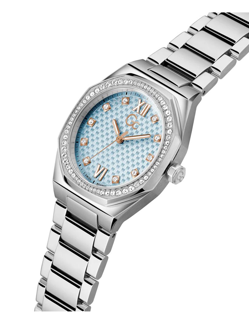 LW COUSSN SLEEK LADY SLV CS BLU DL 34MM QTZ SLV SS BRCT FW23