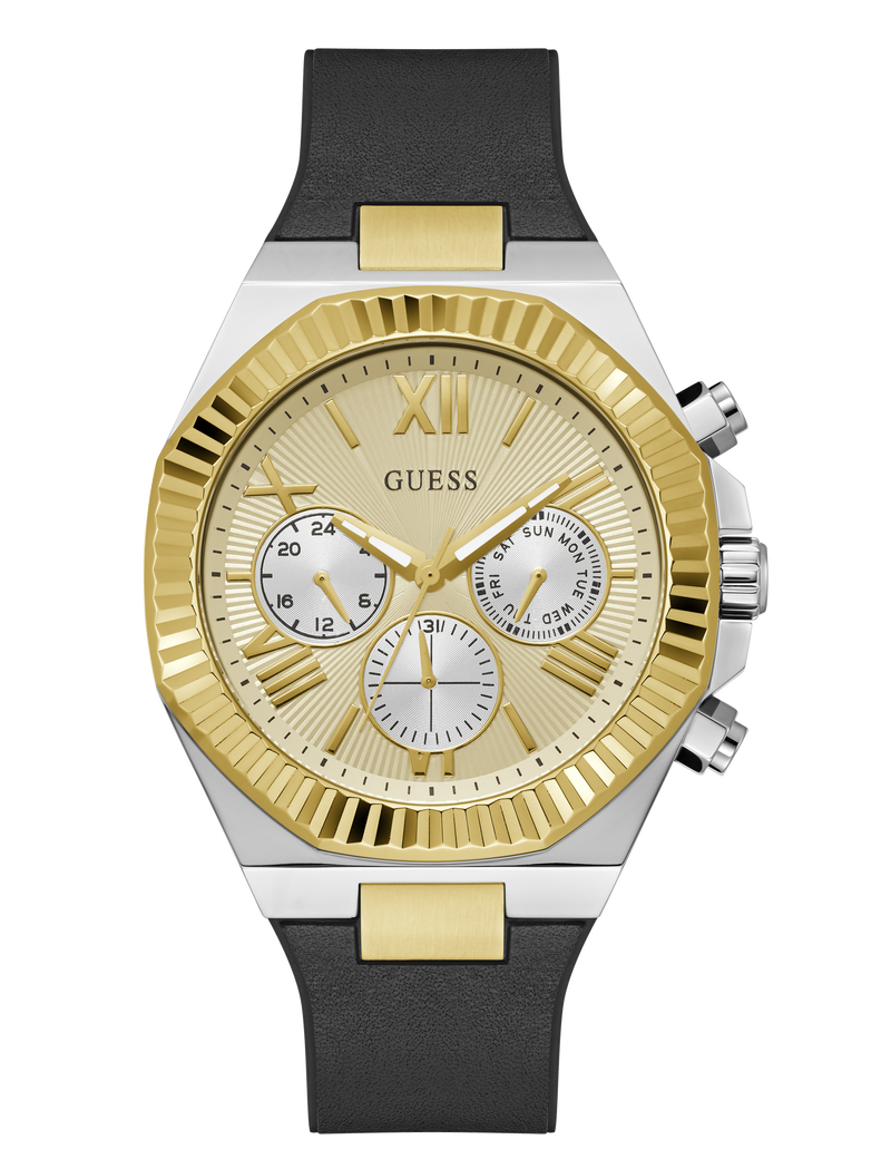 Mens Black 2-Tone Multi-function Watch