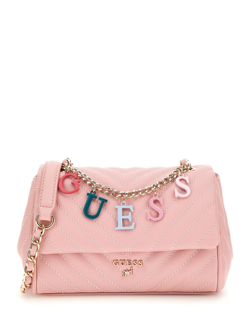 Chain lattering logo crossbody bag