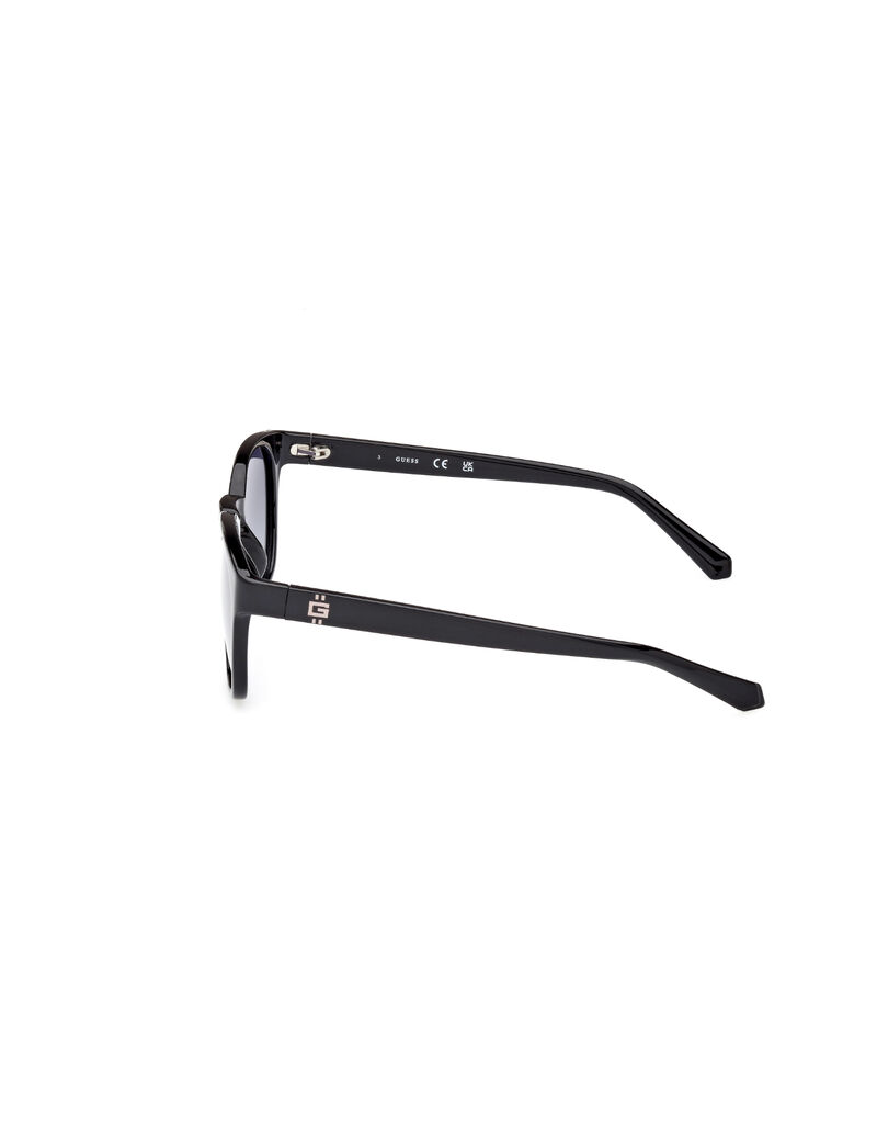 guess shiny black   smoke polarized