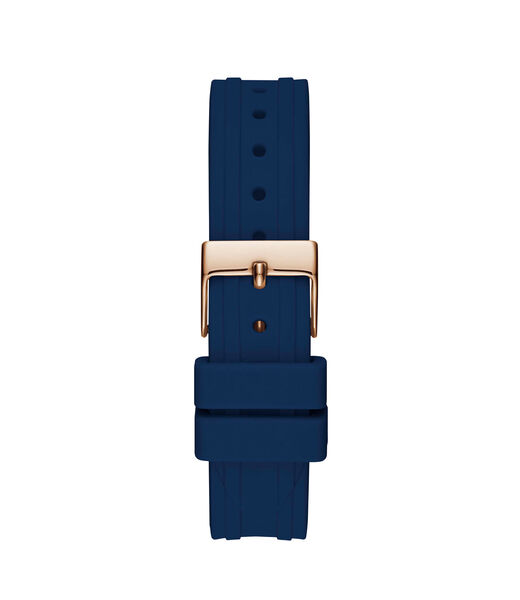 guess rose gold and blue ladies watch