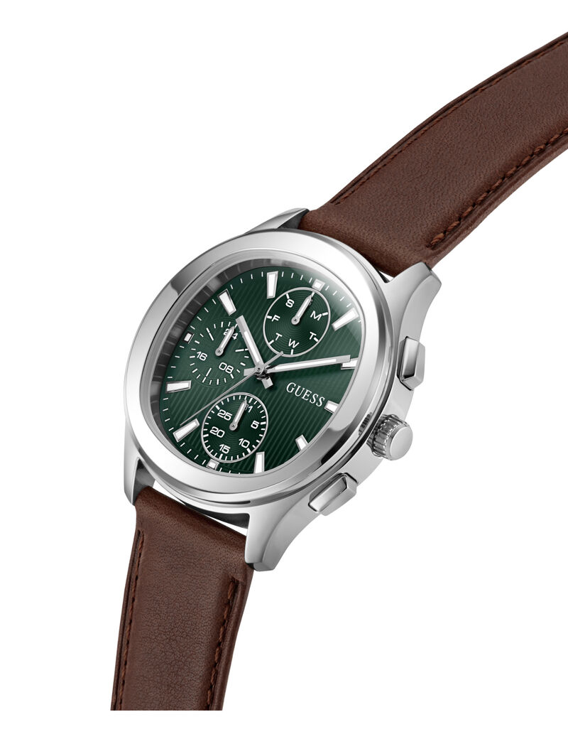 Mens Silver Tone Square Analog Watch