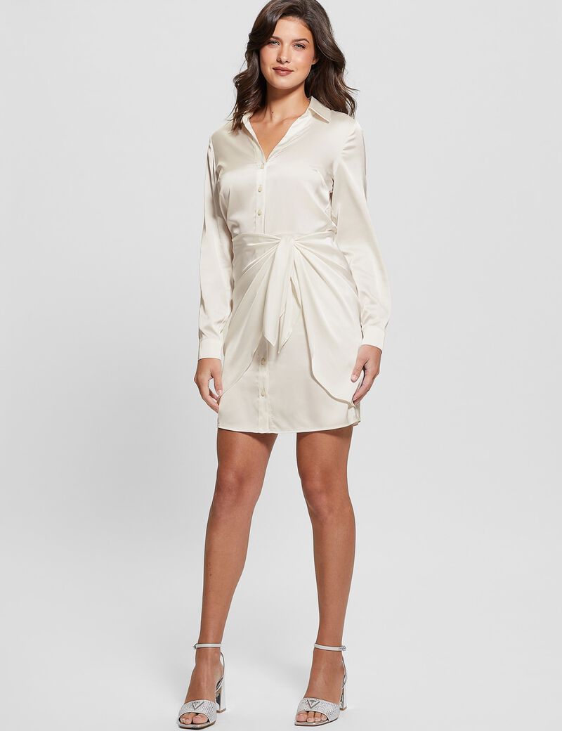 Satin chemisier dress