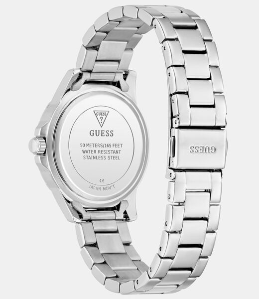 guess ladies silver tone analog watch