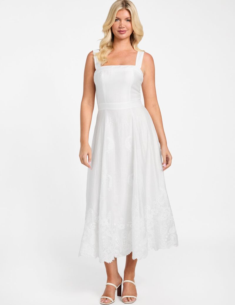 Marciano linen-blend long dress