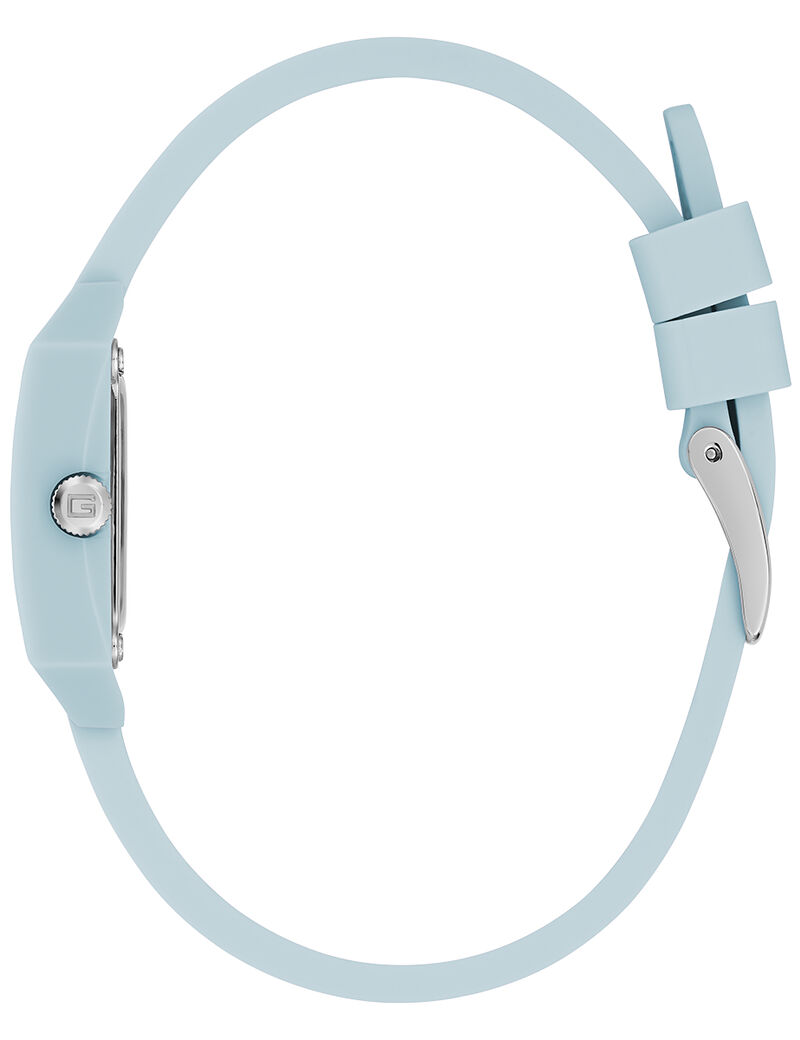guess lt blue sustainable nylon cs sun lt blue dl lt blue logo silicone strp