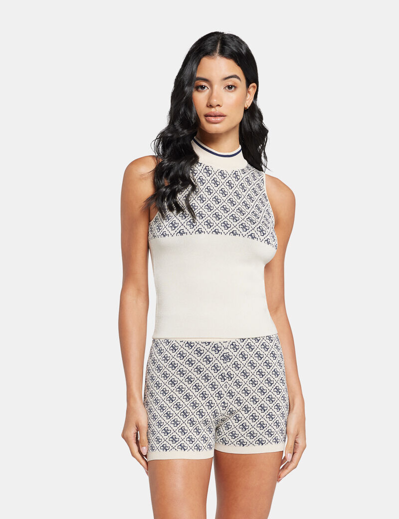 Sleeveless 4G sweater top