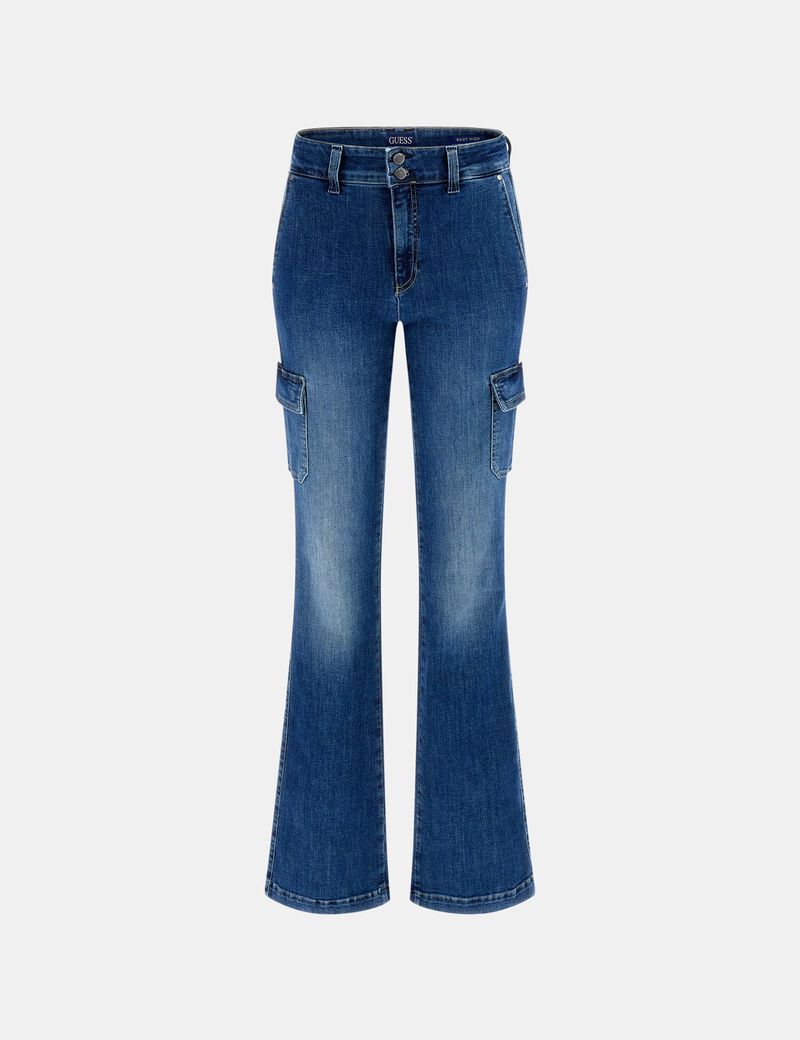 Mini boot-cut cargo denim pant Mini boot-cut cargo denim pant