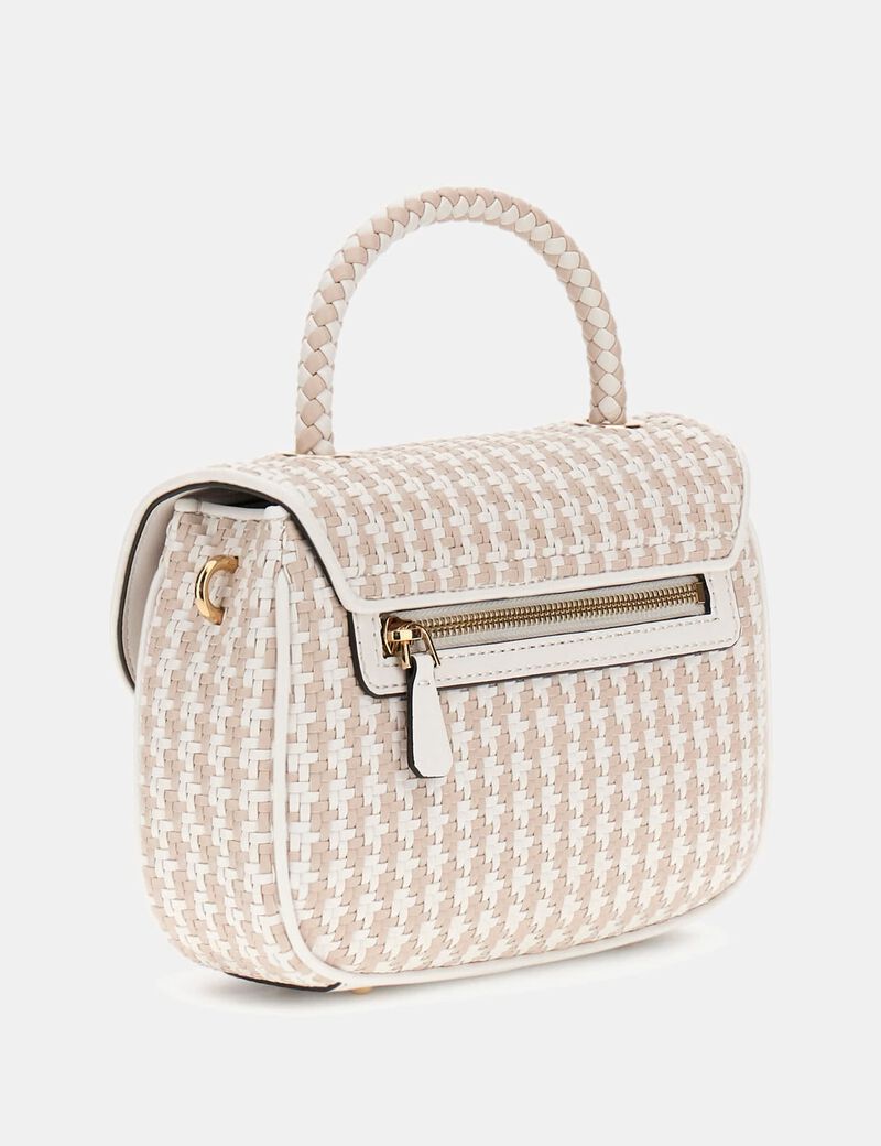 guess mirema woven mini handbag