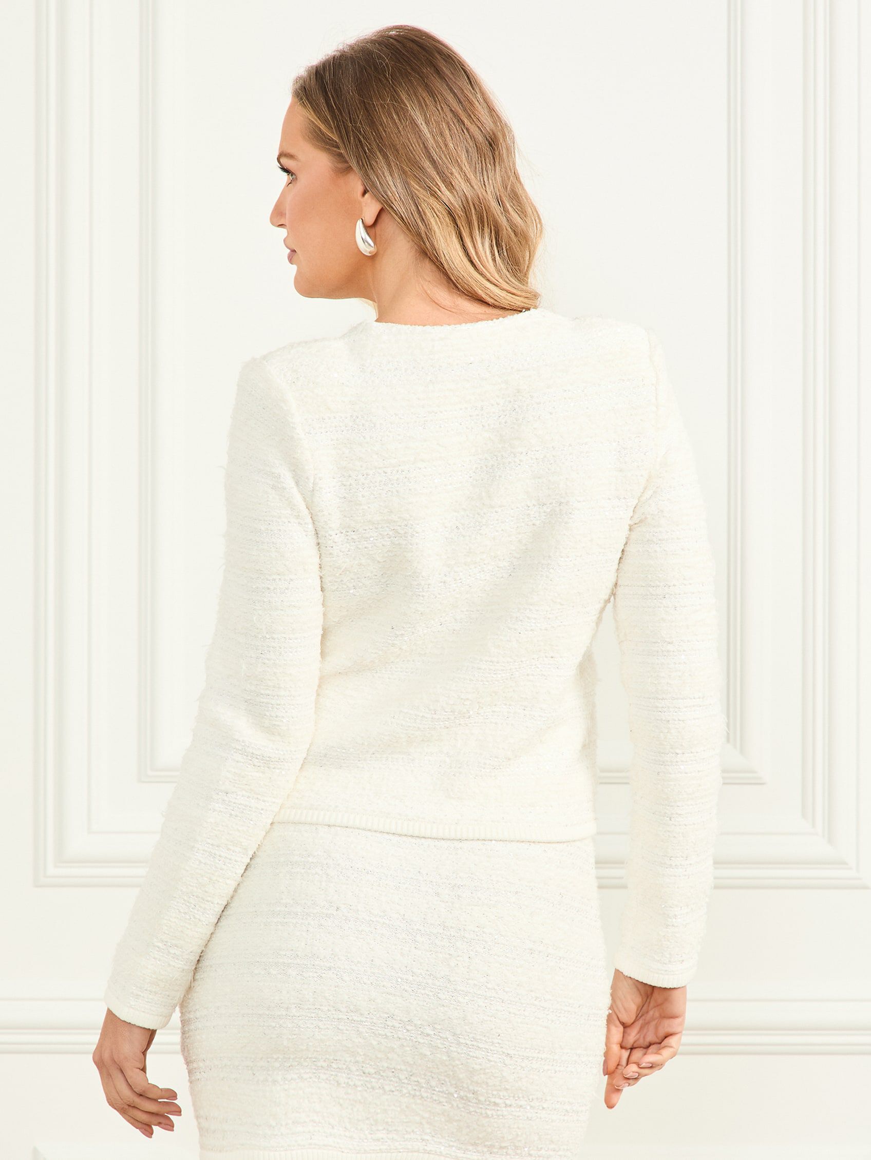 Shop GUESS Marciano bouclé sweater jacket, White | GUESS EGY