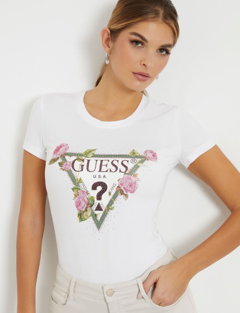 Flower Logo Stretch T-Shirt