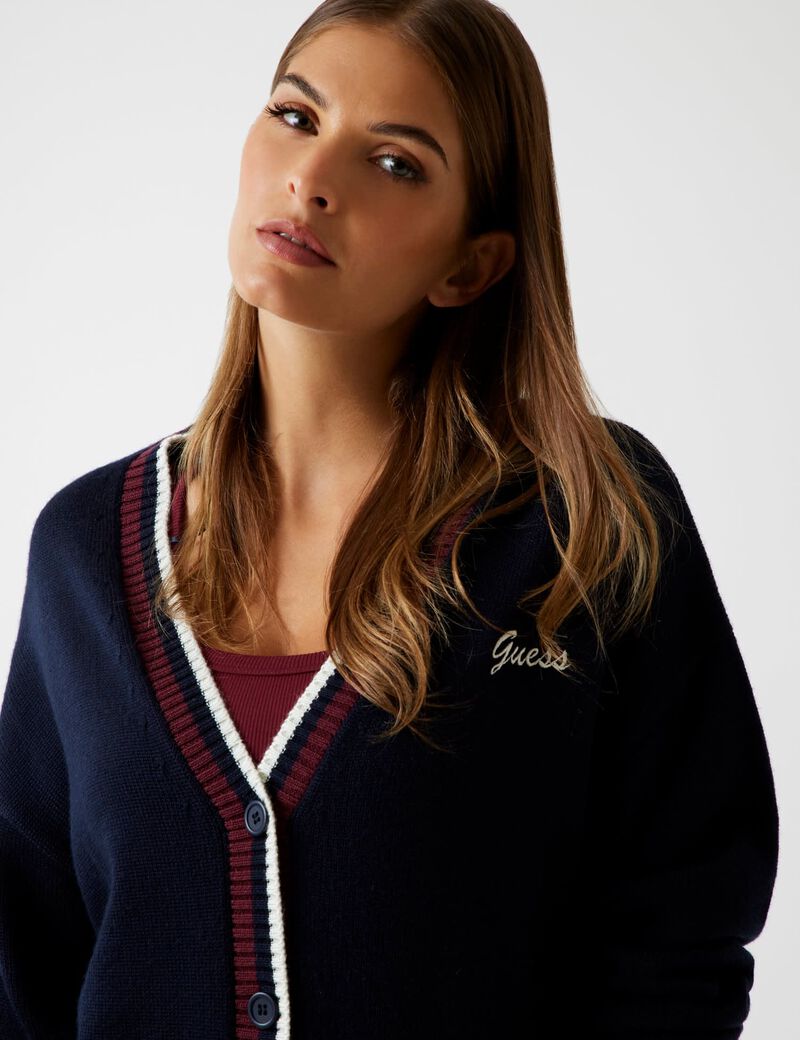 Wool-blend long cardigan