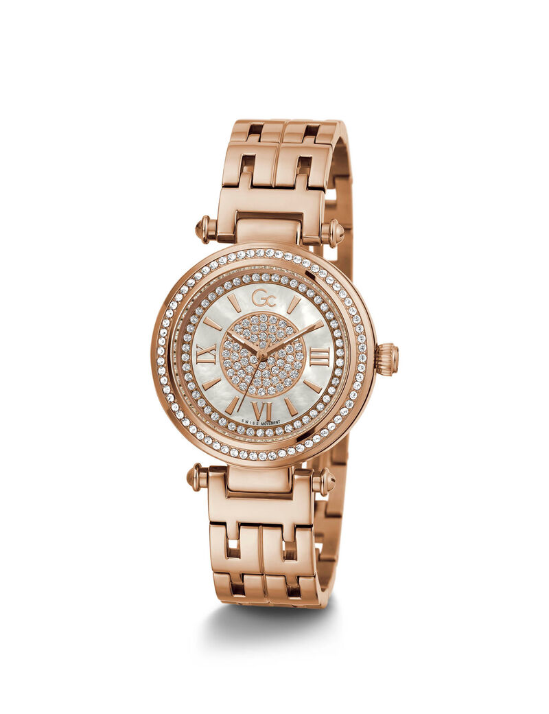 Gc Rose Gold And Crystal Watch