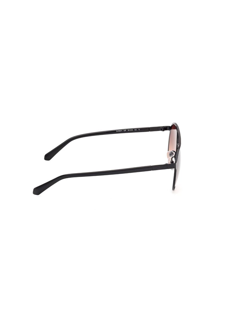 Round matte black gradient smoke sunglasses