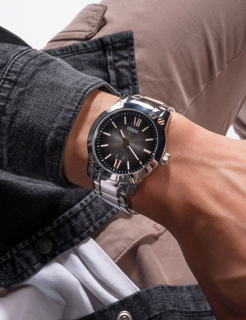 Mens Silver Tone Analog Watch
