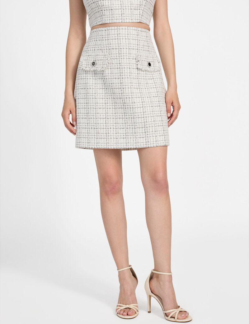 Tweed mini pencil skirt
