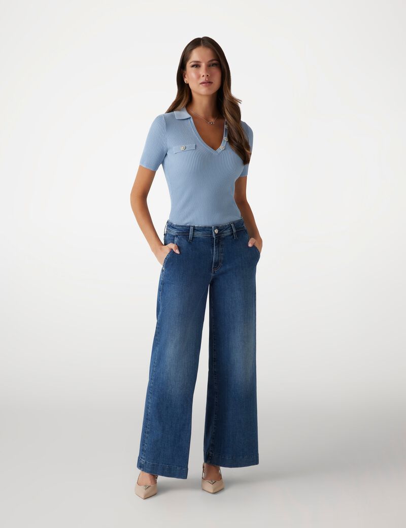 Zoya wide-leg denim pants