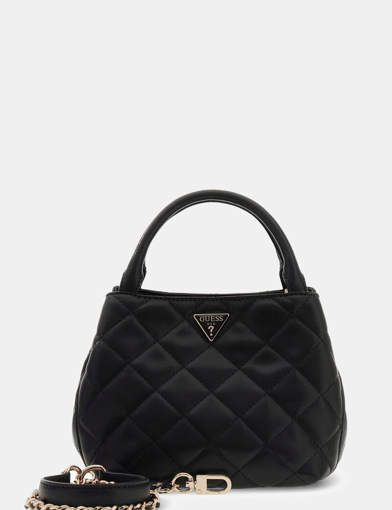 guess juliet quilted mini satchel bag