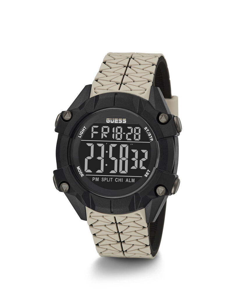 Beige And Black Digital Watch