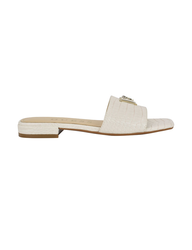 Tamsey croc embossed slides
