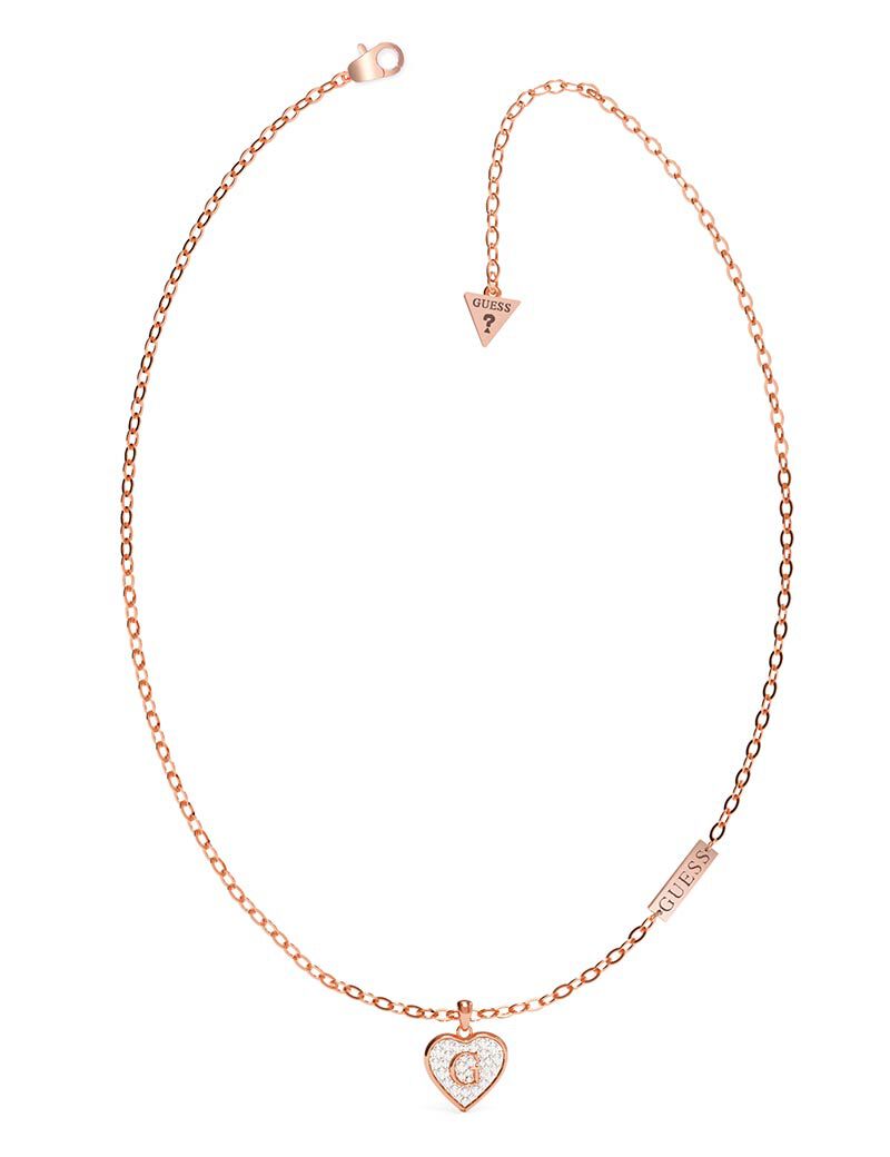 Shop GUESS Online Rose Gold Heart Necklace