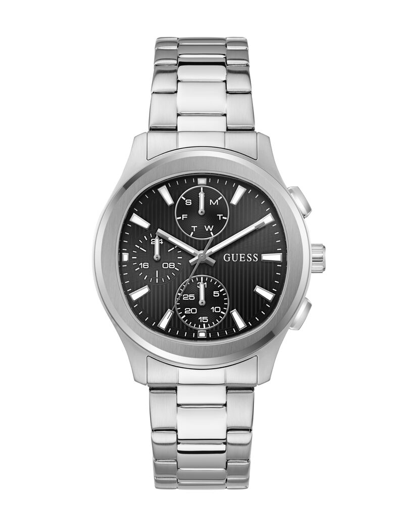 Mens Silver Tone Square Analog Watch