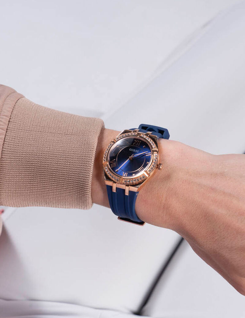 Rose Gold And Blue Ladies Watch