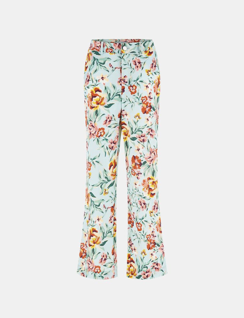 Floral print straight pant