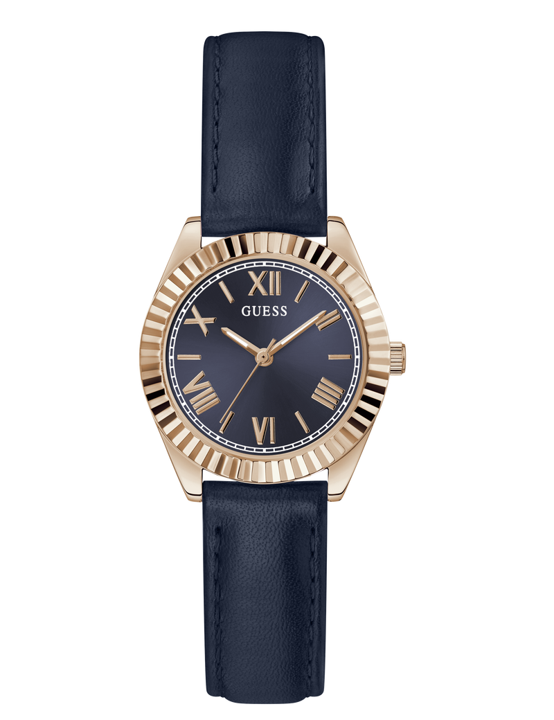 Ladies Blue Rose Gold Tone Analog Watch