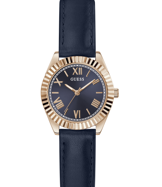 Ladies Blue Rose Gold Tone Analog Watch