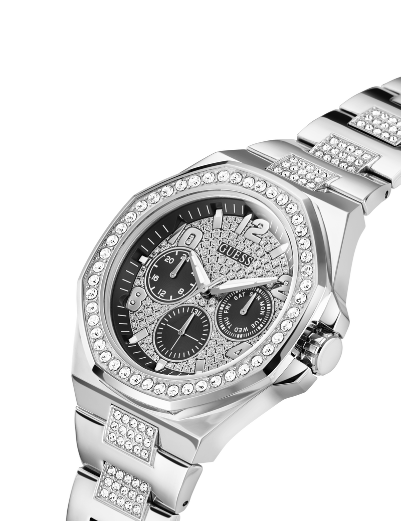 Mens Silver Tone Multi-function Watch