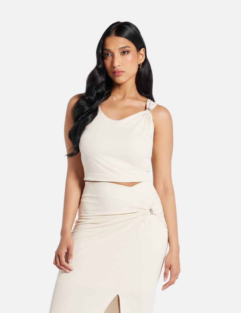 Cropped sleeveless top