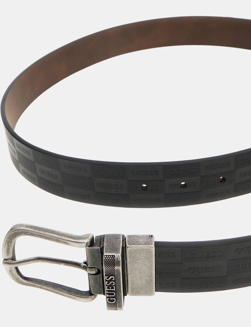 Leather reversible belt